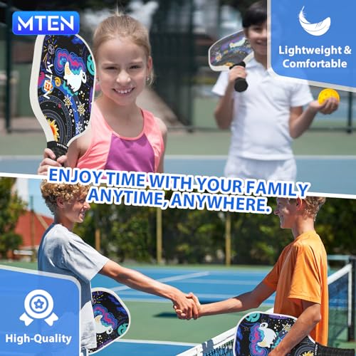 Kid's Unicorn Pickleball Paddle Set with Drawstring Bag