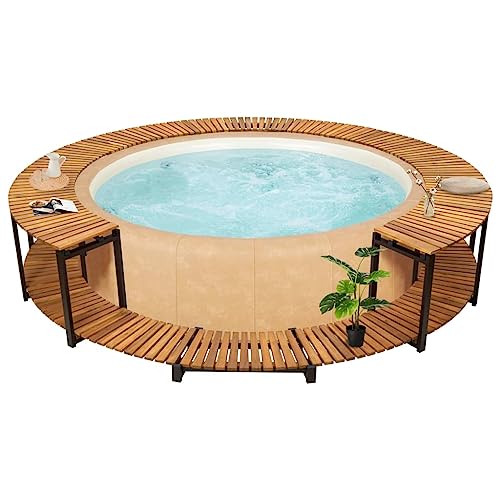 vidaXL Solid Acacia Wood Spa Surround - Elegant VIP