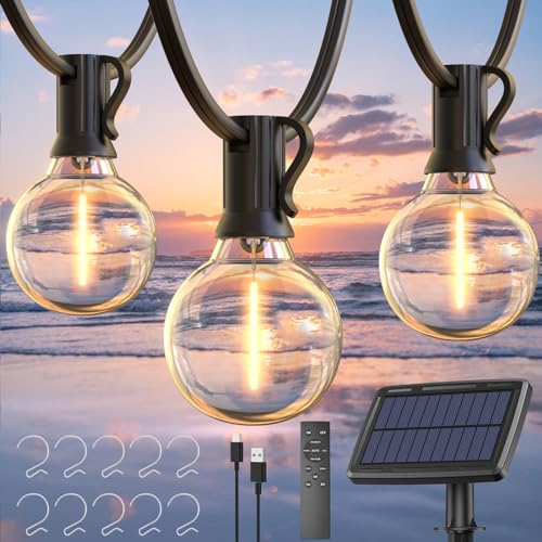 Quntis Solar String Lights with Remote & 25+2 Bulbs