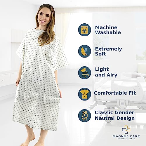 Magnus Care Hospital Gowns 4 Pack VIP Comfort