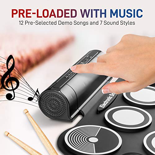 VIP Electronic Roll Up Drum Kit with Pedals & Drumsticks