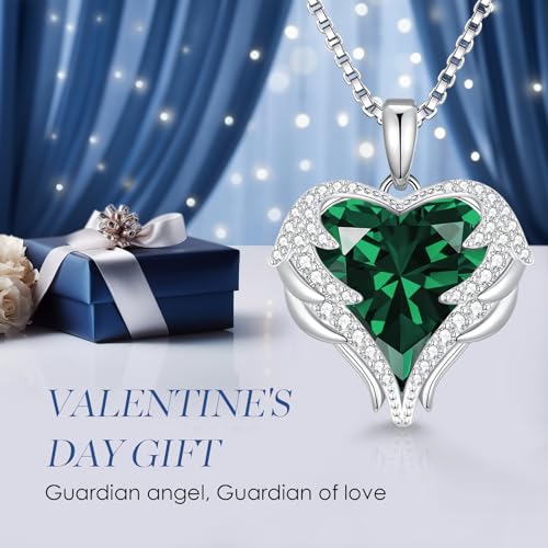 Angel Wing Love Heart Necklaces in Silver/Gold Tone