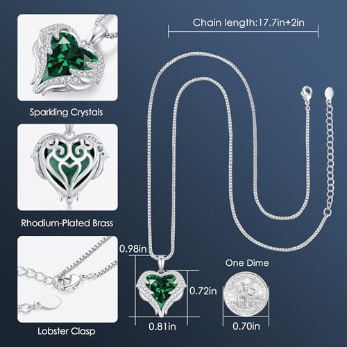 Angel Wing Love Heart Necklaces in Silver/Gold Tone