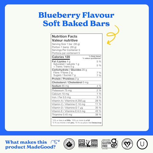 MadeGood Blueberry Breakfast Bars, 30g (30 Count) VIP Shopping