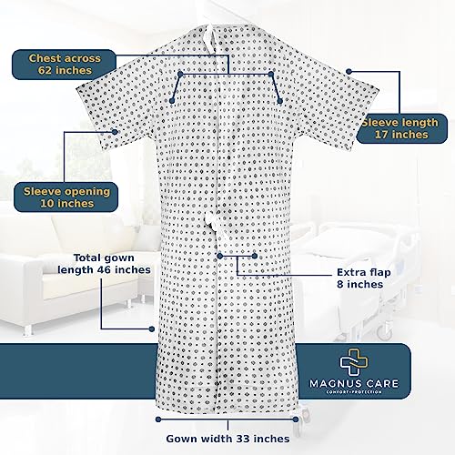 Magnus Care Hospital Gowns 4 Pack VIP Comfort