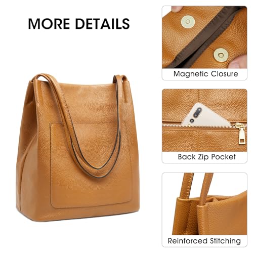 Kattee Luxury Leather Tote for Women, Magnetic Closure