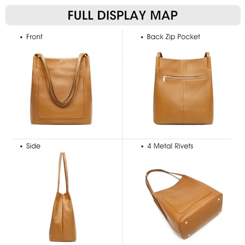 Kattee Luxury Leather Tote for Women, Magnetic Closure