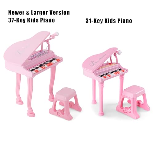 HONEY JOY Kids 31-Key Mini Grand Piano, Pink