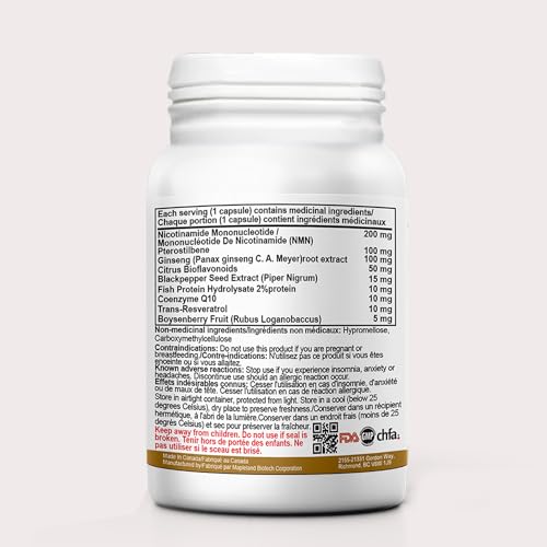 200mg Ultra High Purity NMN with Resveratrol & CO Q10