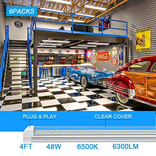 Super Bright LED Shop Lights, 6 Pack, ETL Listed