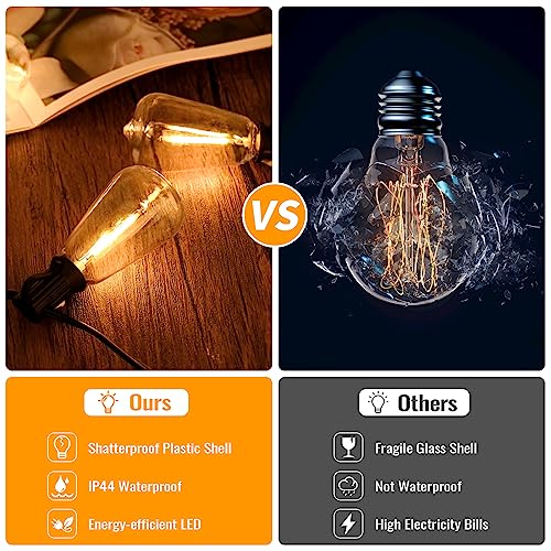 50+2 LED Edison Bulb String Lights for VIP Outdoor Parties