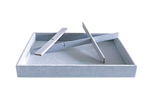Grey velvet jewelry organizer with 6-stackable grids VIP