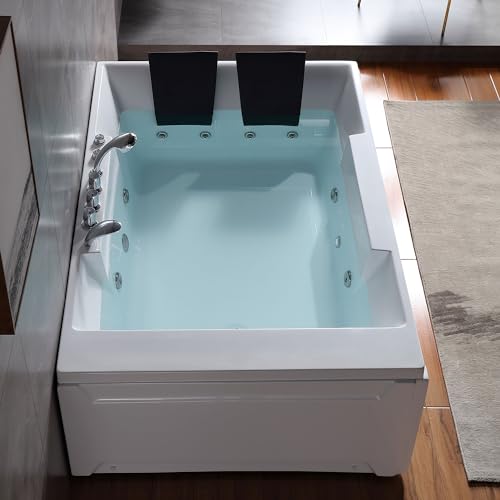 Empava 72" Acrylic Double Ended Whirlpool Bathtub White