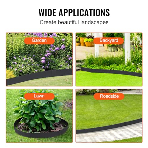 VEVOR Steel Landscape Edging Border, 4-Pack 40"x8