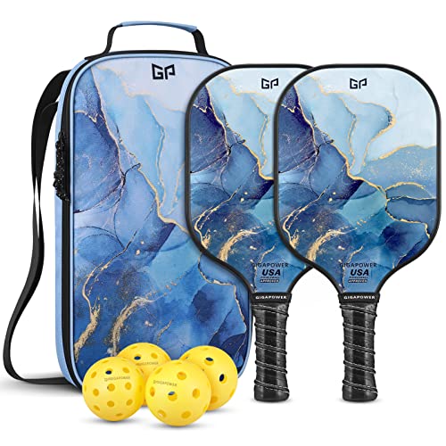 GIGAPOWER USAPA Approved Pickleball Paddles Set - Ocean Marble
