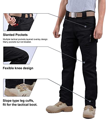 VIP Men's Outdoor Cargo Tactical Pants - Black