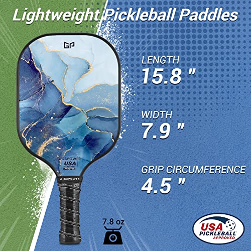 GIGAPOWER USAPA Approved Pickleball Paddles Set - Ocean Marble
