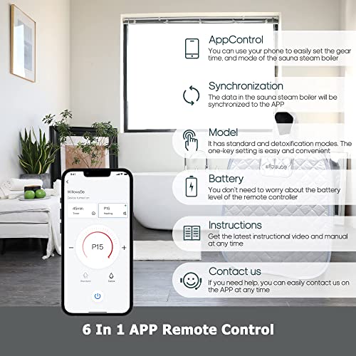 Portable Steam Sauna with Bluetooth Control and Foldable Chair