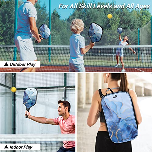 GIGAPOWER USAPA Approved Pickleball Paddles Set - Ocean Marble