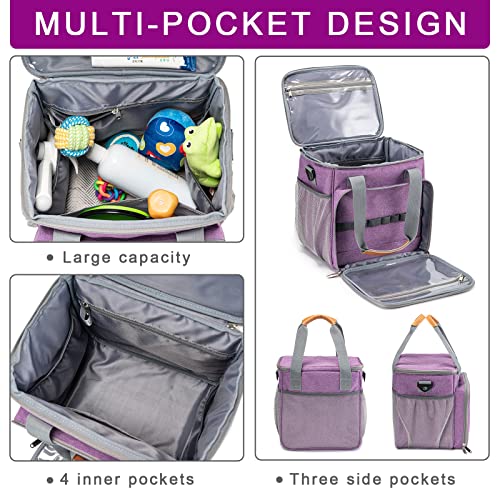 BABEYER Dog Grooming Organizer Tote Bag, Purple