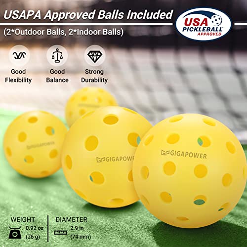 GIGAPOWER USAPA Approved Pickleball Paddles Set - Ocean Marble