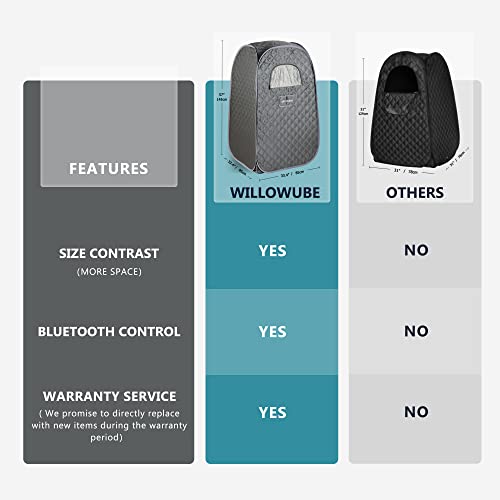 Portable Steam Sauna with Bluetooth Control and Foldable Chair