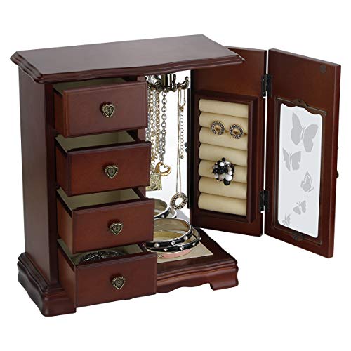 VIP Round Rich Jewelry Box with Built-in Mirror