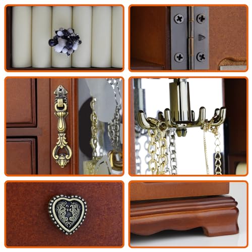 VIP Round Rich Jewelry Box with Built-in Mirror