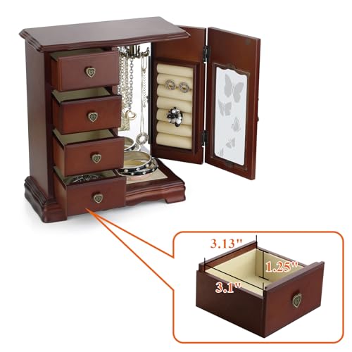 VIP Round Rich Jewelry Box with Built-in Mirror
