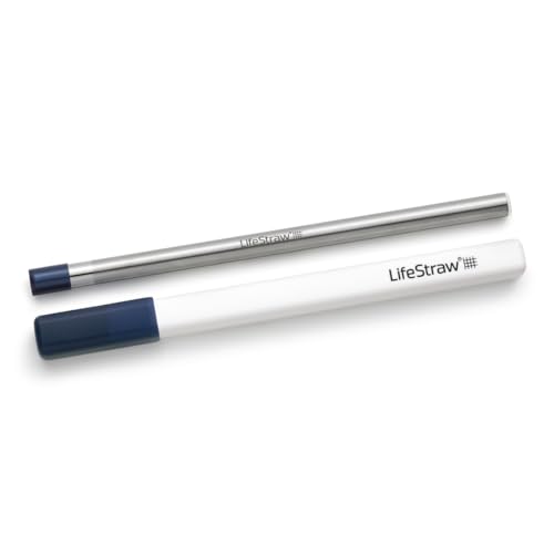 LifeStraw Sip Stainless Steel Water Filter Straw, Carry Case