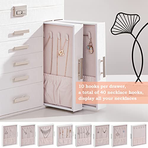 Large Jewelry Organizer Box with Lock and Mirror