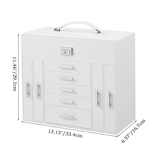 Large Jewelry Organizer Box with Lock and Mirror