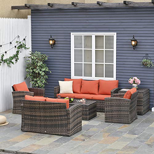 Outsunny 6-Piece VIP Patio Furniture Set, Rattan Wicker
