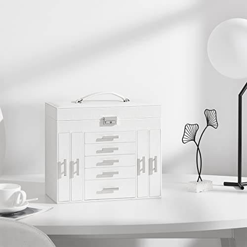 Large Jewelry Organizer Box with Lock and Mirror