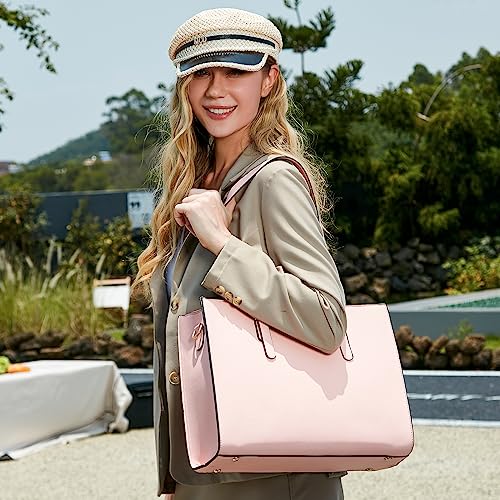 4-Piece Women's Synthetic Leather Handbag Set in Pink