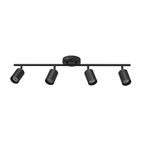 Vintage Matte Black 4-Light Track Lighting Fixture