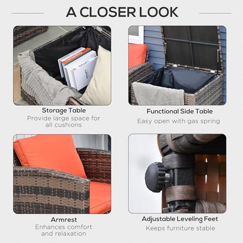 Outsunny 6-Piece VIP Patio Furniture Set, Rattan Wicker