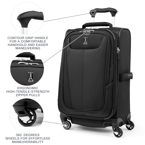 VIP Black Travelpro Maxlite 5 Softside Carry-on Suitcase