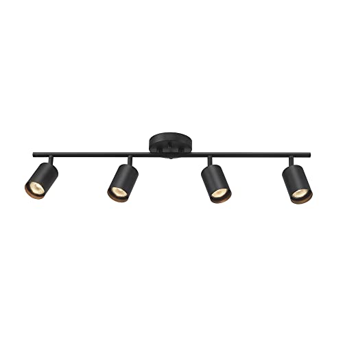 Vintage Matte Black 4-Light Track Lighting Fixture