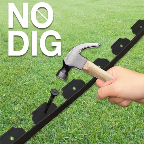 Lawn Edging Kit with 30 Spikes, Flexible Border