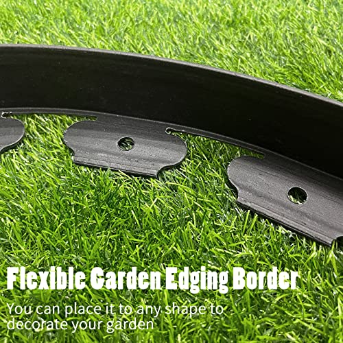 Lawn Edging Kit with 30 Spikes, Flexible Border