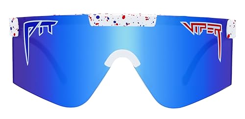 Pit Viper Merika 2000 Sunglasses Blue, White/Blue/Red Splatter