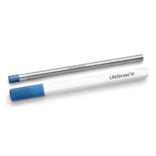 LifeStraw Sip Stainless Steel Water Filter Straw, Carry Case