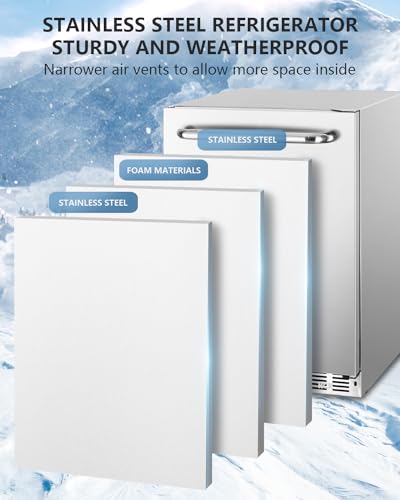 VIP Weatherproof Outdoor Stainless Steel 24" Fridge