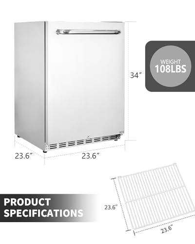 VIP Weatherproof Outdoor Stainless Steel 24" Fridge