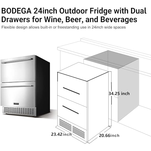 VIP 24-Inch Outdoor Beverage Fridge for Home & Business