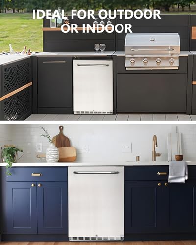 VIP Weatherproof Outdoor Stainless Steel 24" Fridge