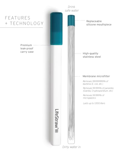 LifeStraw Sip Stainless Steel Water Filter with Carry Case