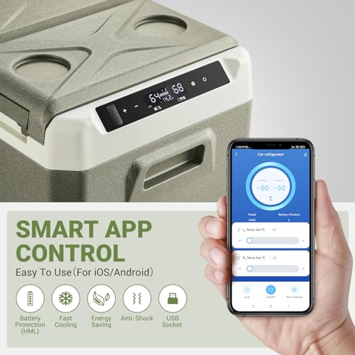 Portable Dual Zone Car Refrigerator w/ Smartphone Control