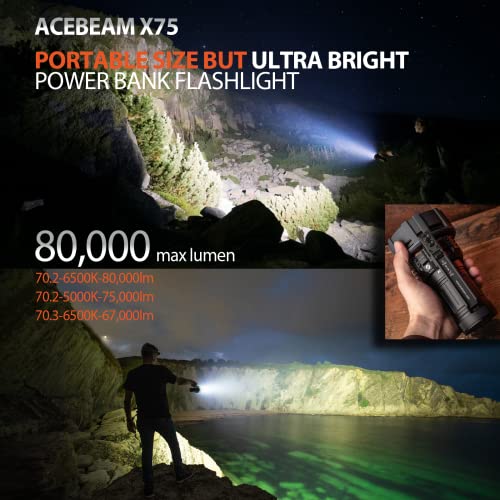 ACEBEAM X75 Super Bright 80,000 Lumens Flashlight VIP